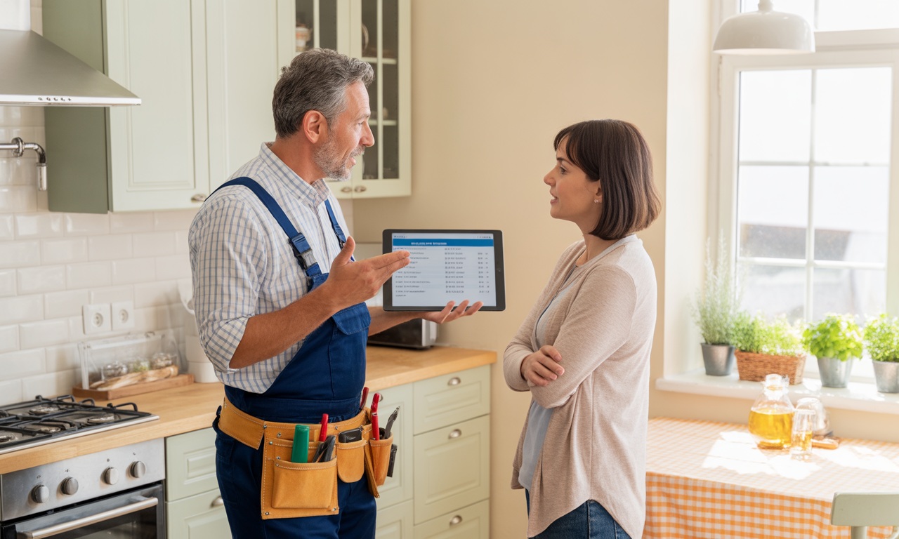 배관 전문가와 고객 상담 이미지