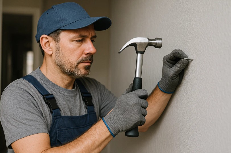 콘크리트 못 작업